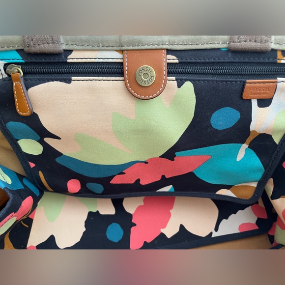 Fossil large vibrant colored tote bag ~ - Picture 5 of 12